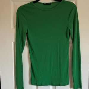 Zara Green Long Sleeve Top